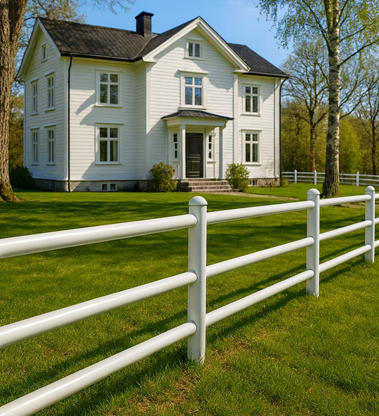 Villastaket / Trädgårdsstaket A staket 3 slanor pris/meter